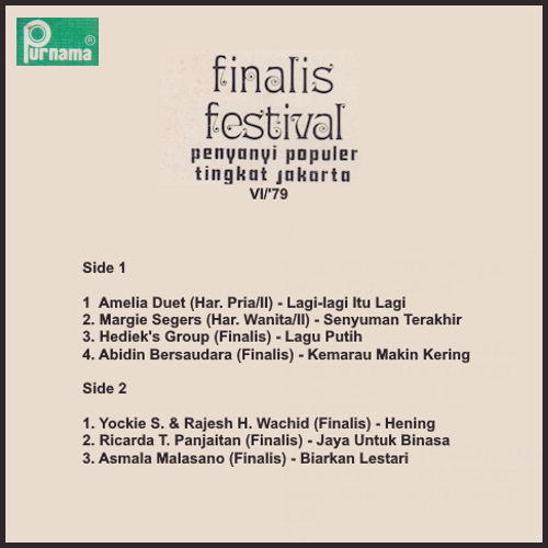 15 Finalis Festival Penyanyi Populer DKI Jakarta VI/'79