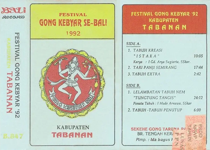 Festival Gong Kebyar SE-Bali 1992 Kabupaten Tabanan