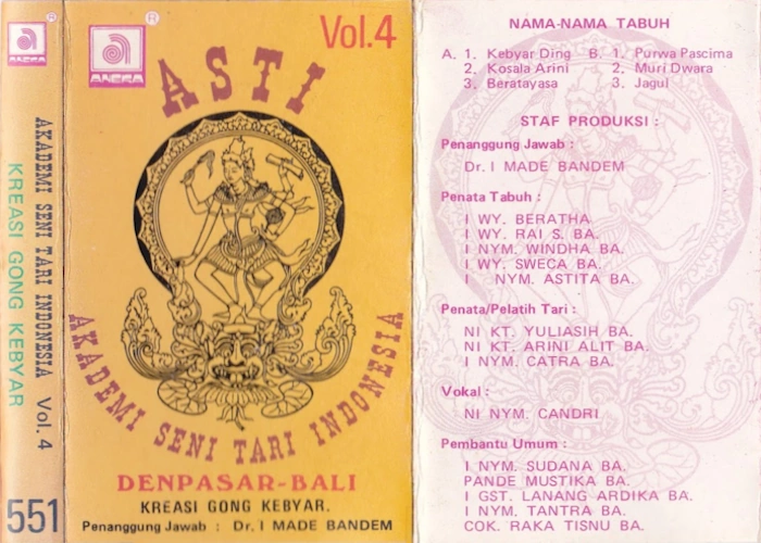 Akademi Seni Tari Indonesia Vol. 4 - Kreasi Gong Kebyar - Penanggung Jawab: Dr. I Made Bandem